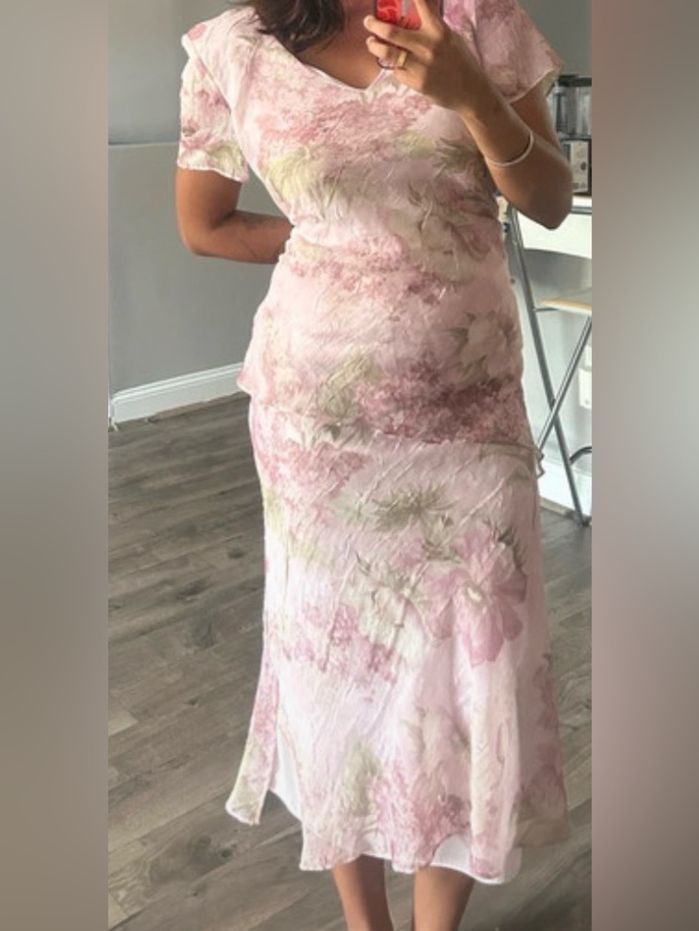 Vintage Miss Dorby Soft Pink Floral Maxi Dress